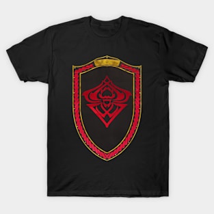 Spider Sigil Red (Shield Red Celtic Rope Gold rims Black Core) T-Shirt